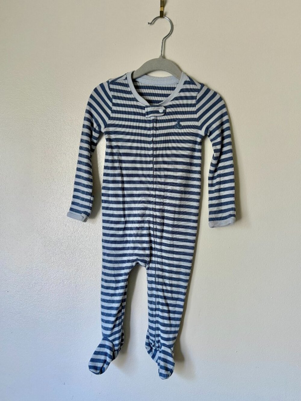 Baby First Favorites TinyRib Stripe Footed One-Piece
